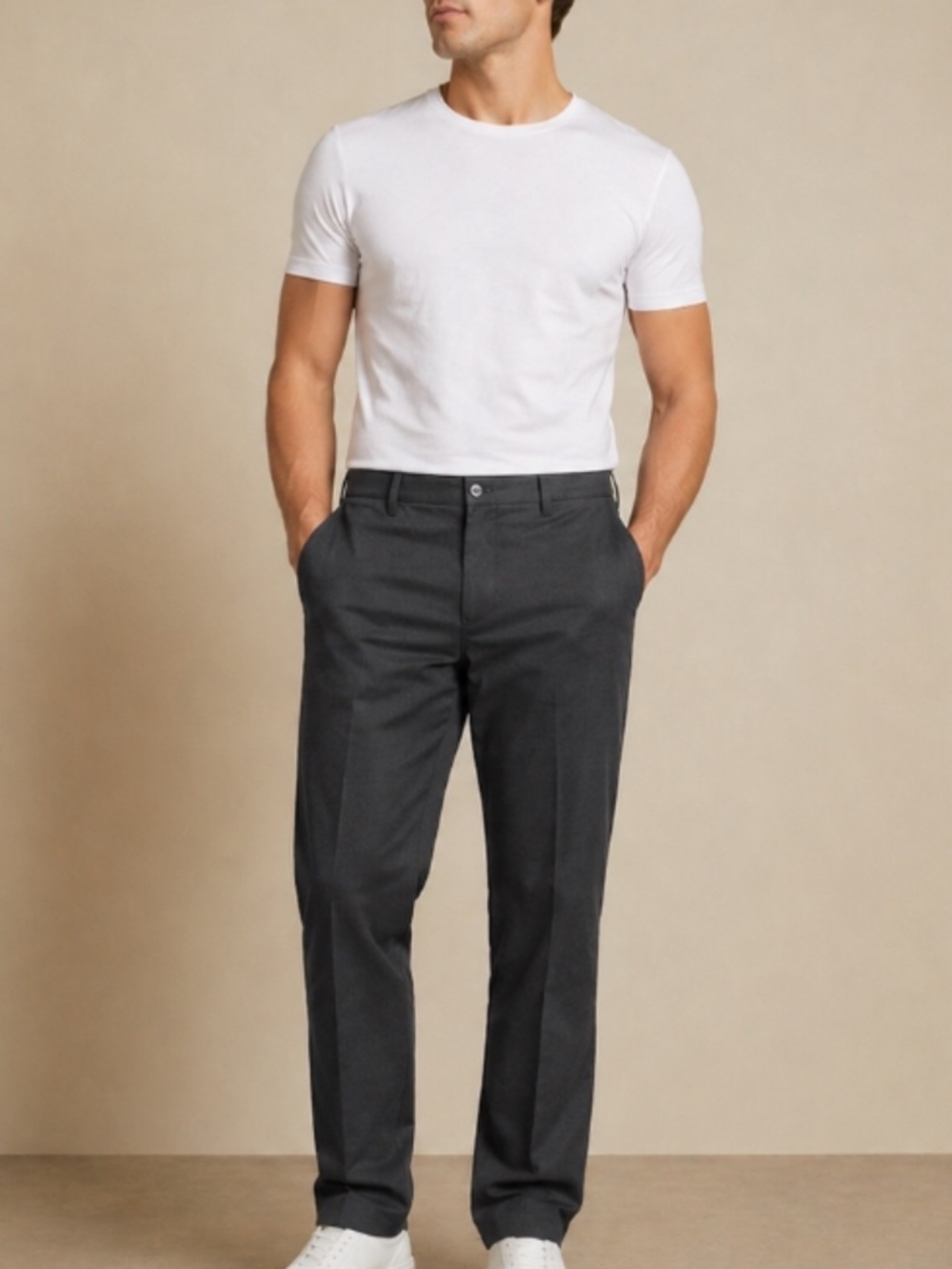 NWT Ted Baker Men’s Straight Fit Dress Pants Dark Grey 38x32 Stretch Trousers